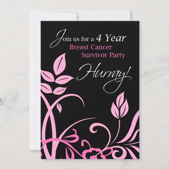 4 ans Cancer du sein Survivante Invitation de la f (Devant)