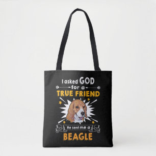 4 Asked God True Friend A Beagle Tote Bag