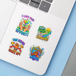 +4 Autocollants Motivation Mignons pour Enfants et