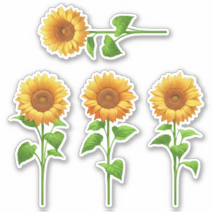 4 autocollants tournesol (clair)