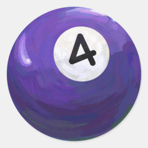 4 Ball Classic Round Sticker