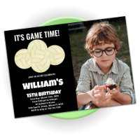 4 Balls Black Volleyball Birthday with photo