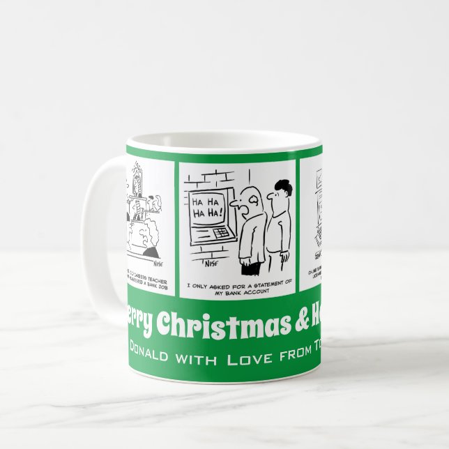 4 Banks & Banking Themed Cartoons to Personalise. Coffee Mug (Front Left)