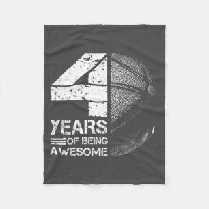 4 Basketball Basketball Old Years 4th Player Fun Fleece Blanket