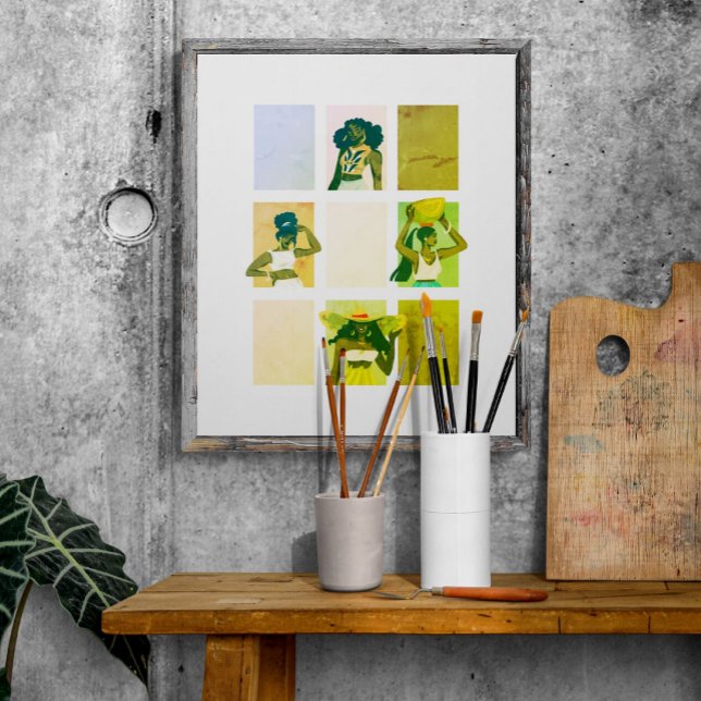 4 Beautiful Black Ladies Artisic grunge style Poster (Creator Uploaded)