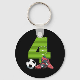 4 Birthday Soccer First Birthday Football Kids Keychain