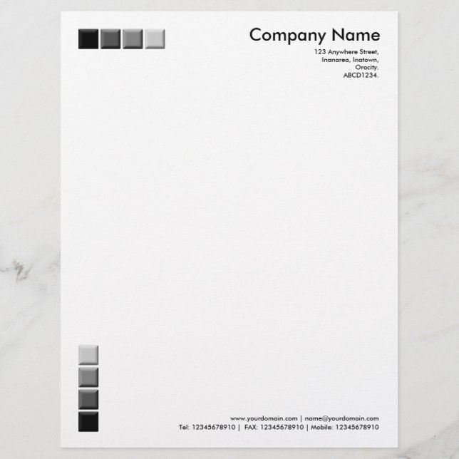 4 Black and Grey Squares 3d Letterhead (Front)