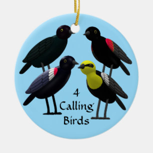 4 Calling Birds Ceramic Ornament