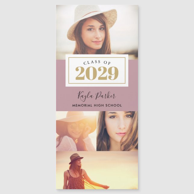 4 Cartes Faire-part de graduation magnétique photo (Devant)
