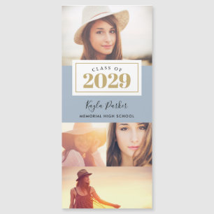 4 Cartes Faire-part de graduation magnétique photo