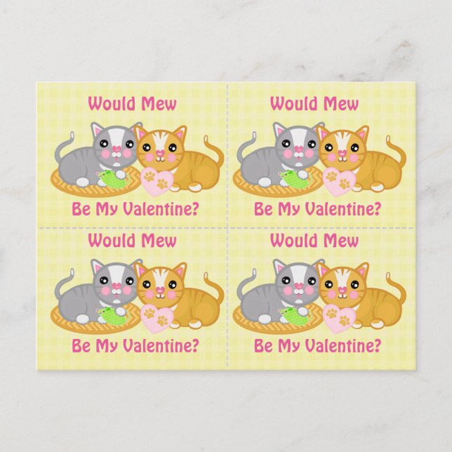 4 cartes mignonnes drôles de Valentines de couples (Devant)
