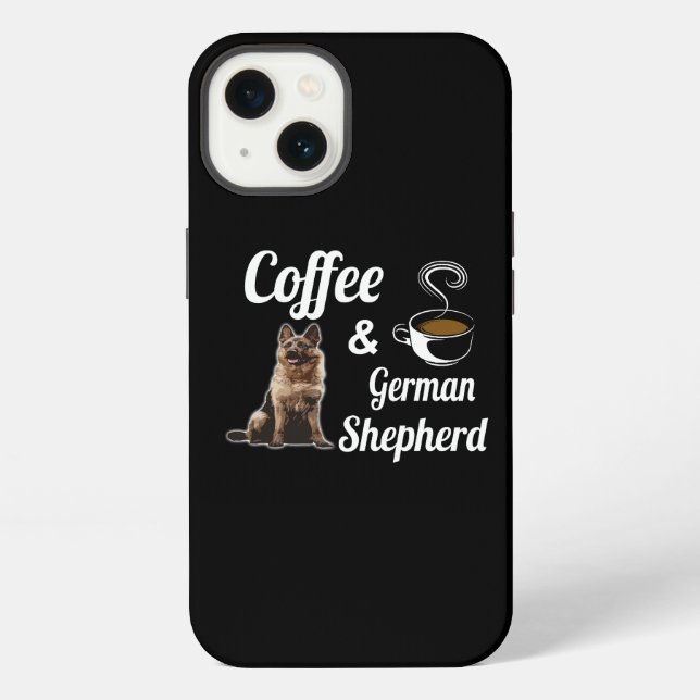 4 Coffee And German Shepherd iPhone Case (Back)
