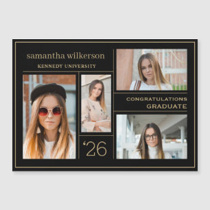 4 Collage de photos Félicats Diplômés Carte magnét