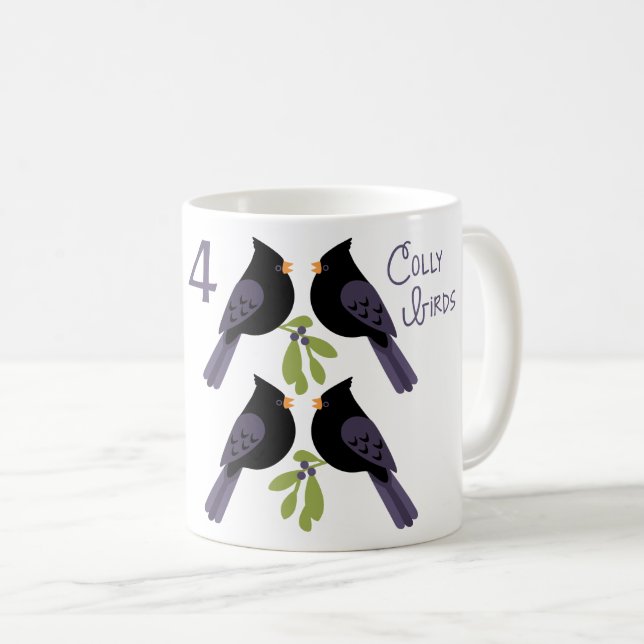 4 Colly Birds Coffee Mug (Front Right)