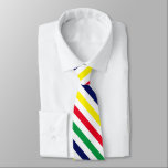 4 Color Diag Stripe Red Blue Yellow Green Wht Tie<br><div class="desc">Four Diagonal Stripes Red,  Yellow,  Blue,  Green - DIY Color Background,  initial color: White Background ******  
 You can customize this with your own text and / or images to make this your own unique one-of-a-kind design</div>