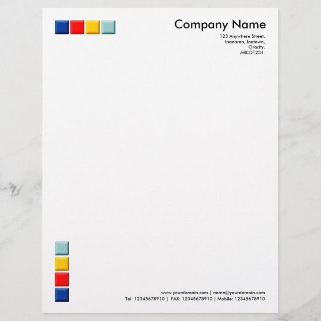 4 Colour Squares 3d Letterhead (Front)