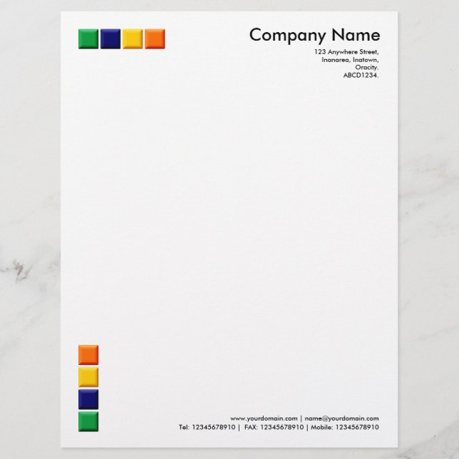 4 Colour Squares 3d Letterhead (Front)
