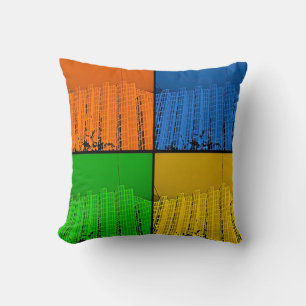 4 Colours Throw Pillow