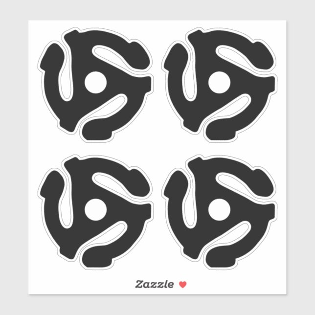 4 COOL Retro Vintage Black 45 spacer DJ (Sheet)