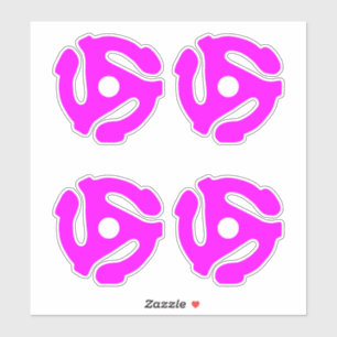 4 COOL Retro Vintage Hot Pink 45 spacer DJ