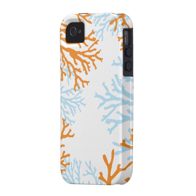 4 Coque iphone de corail orange et bleu (Dos gauche)