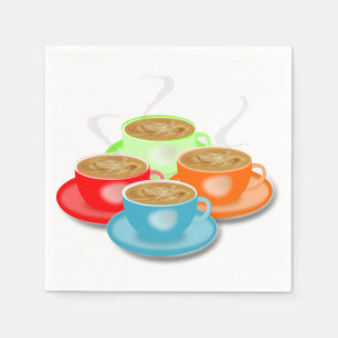 4 Cups of Coffee Paper Napkins