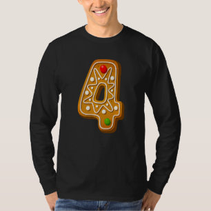 4 Cutest Capital Christmas Cookie Alphabet Number T-Shirt