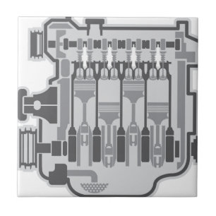 4 cylinder engine vector tile