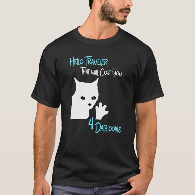 4 Dabloons Cat - Hello Friend T-Shirt (Front)
