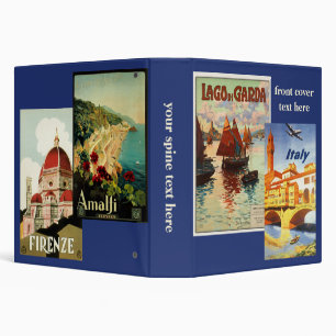 4 different Vintage Travel Poster Art from Italy Binder