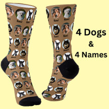 4 Dogs, 4 Names, Dog Photo - Personalized Brown