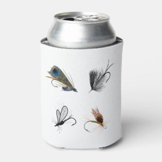 4 Dry Fishing Flies. Outdoorsmen Sportsmen Can Cooler