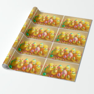 4 Easter Chicken Collection Wrapping Paper