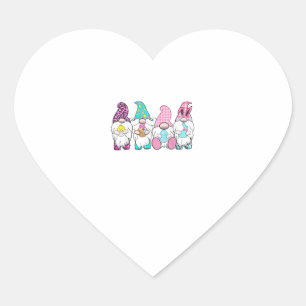 4 Easter Gnomes Pastel Spring Bunny Ears Gingham R Heart Sticker