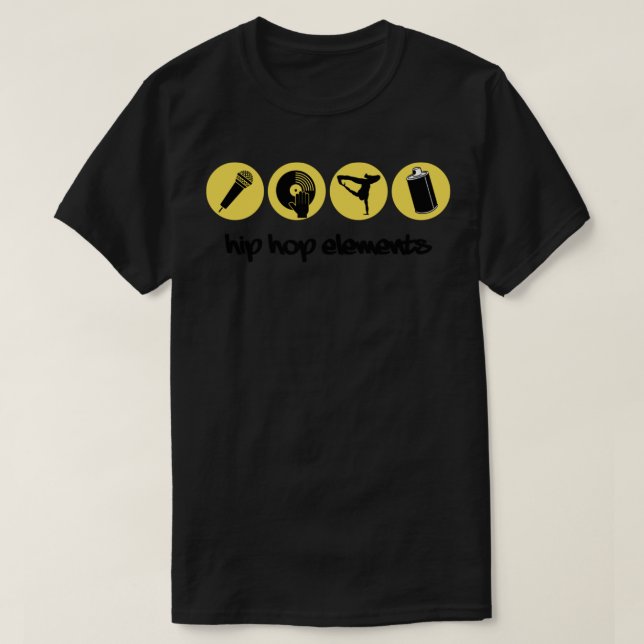 4 éléments de T-shirt Hip hop classique (Design devant)