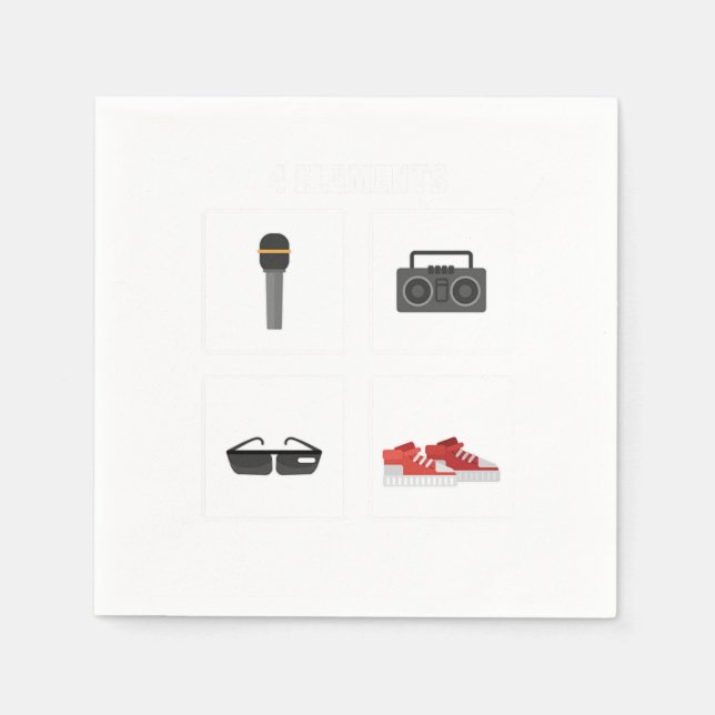 4 Elements Hip Hop Hipster Napkin (Front)