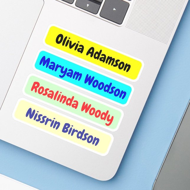 4 Étiquettes - Stickers Long imperméable / Nom (long lasting name stickers)