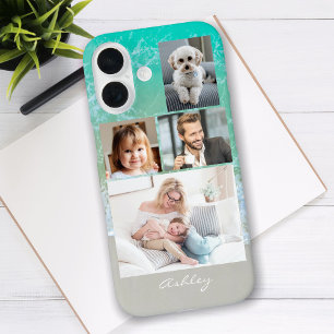 4 Family or Friends Photos, Script Name, Beach iPhone 16 Case