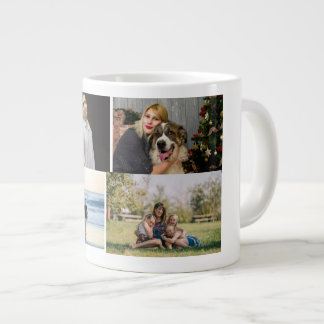  4 Family Photo Collage Custom Large Coffee Mug