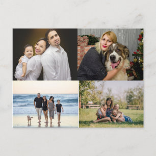  4 Family Photo Collage Custom Postcard