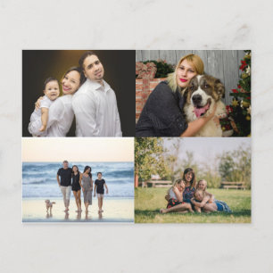  4 Family Photo Collage Custom Postcard