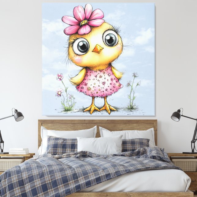 #4  Fantasy Chick Canvas Print (Insitu(Bedroom))