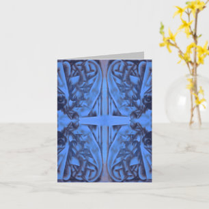 4 Figures in Blue Abstract Card