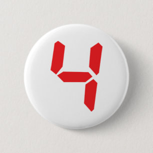 4 four red alarm clock digital number 2 inch round button