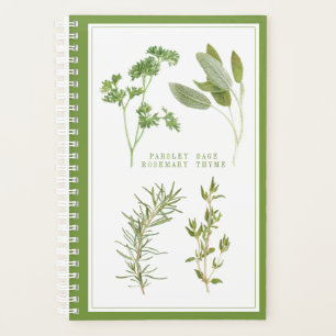  4 FRESH HERBS 5.5x8.5 Planner / Green