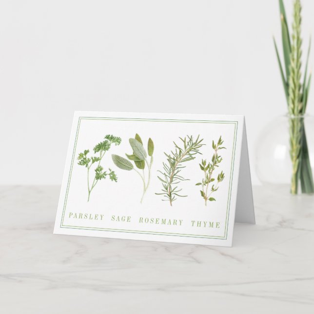 4 FRESH HERBS Greeting Card (Front)
