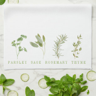 4 FRESH HERBS Kitchen Towel