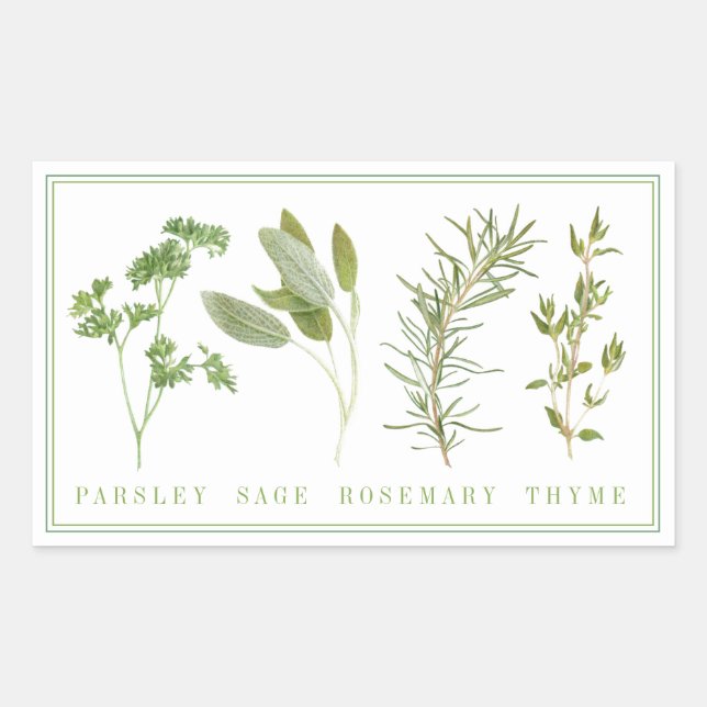 4 FRESH HERBS Rectangle Stickers (Front)