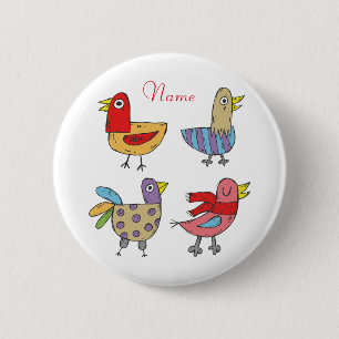 4 Funny Birds Thunder_Cove 2 Inch Round Button