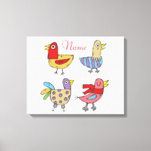 4 Funny Birds Thunder_Cove  Canvas Print